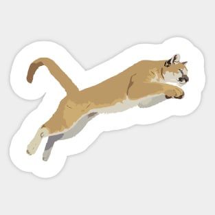 Jumping Cougar Sticker